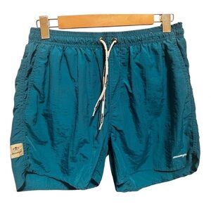Maamgic Men’s Swim Shirts Swimwear Trunks Mesh Lining Quick Dry Turquoise Sz M